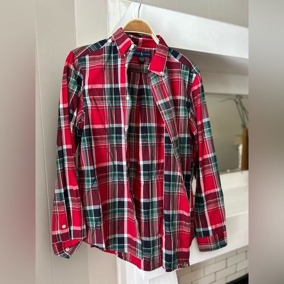 Ralph Lauren Red Plaid Button-Up Shirt - Picture 1 of 3
